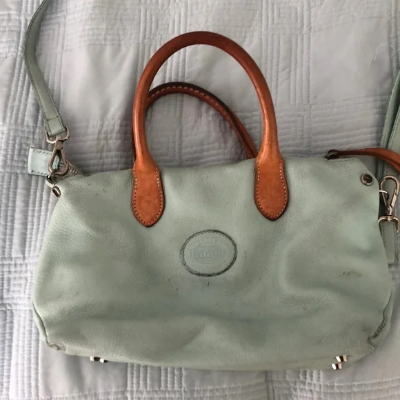 Roots Bags Roots Leather Handbag With Optional Cross Body Strap Sage Green Poshmark